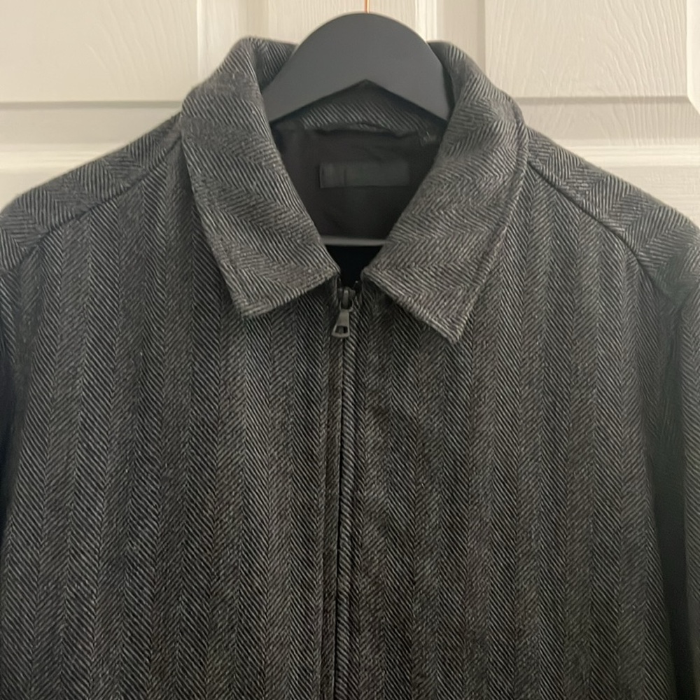 Uniqlo, Men's Herringbone Charcoal, Jacket, L